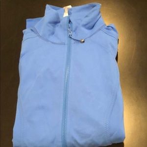 Full zip long jacket with thumb cuffs